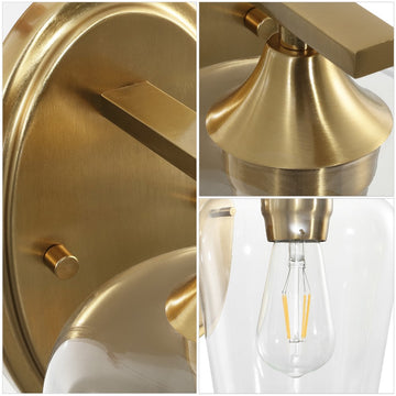 Jayne Iron/Glass Cottage Rustic LED Vanity Light